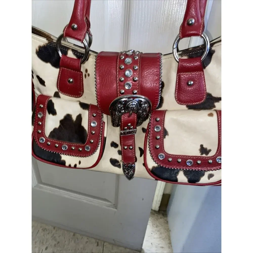 country road cow print purse handbag